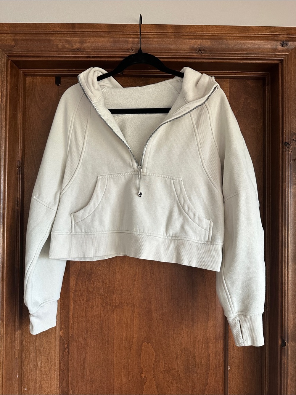 lululemon athletica Scuba Cream Cropped Half-Zip Hoodie